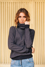 TWO-COLOURED FUNNELNECK / NAVY
