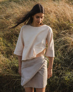 FLAP MINI SKIRT / NATUR