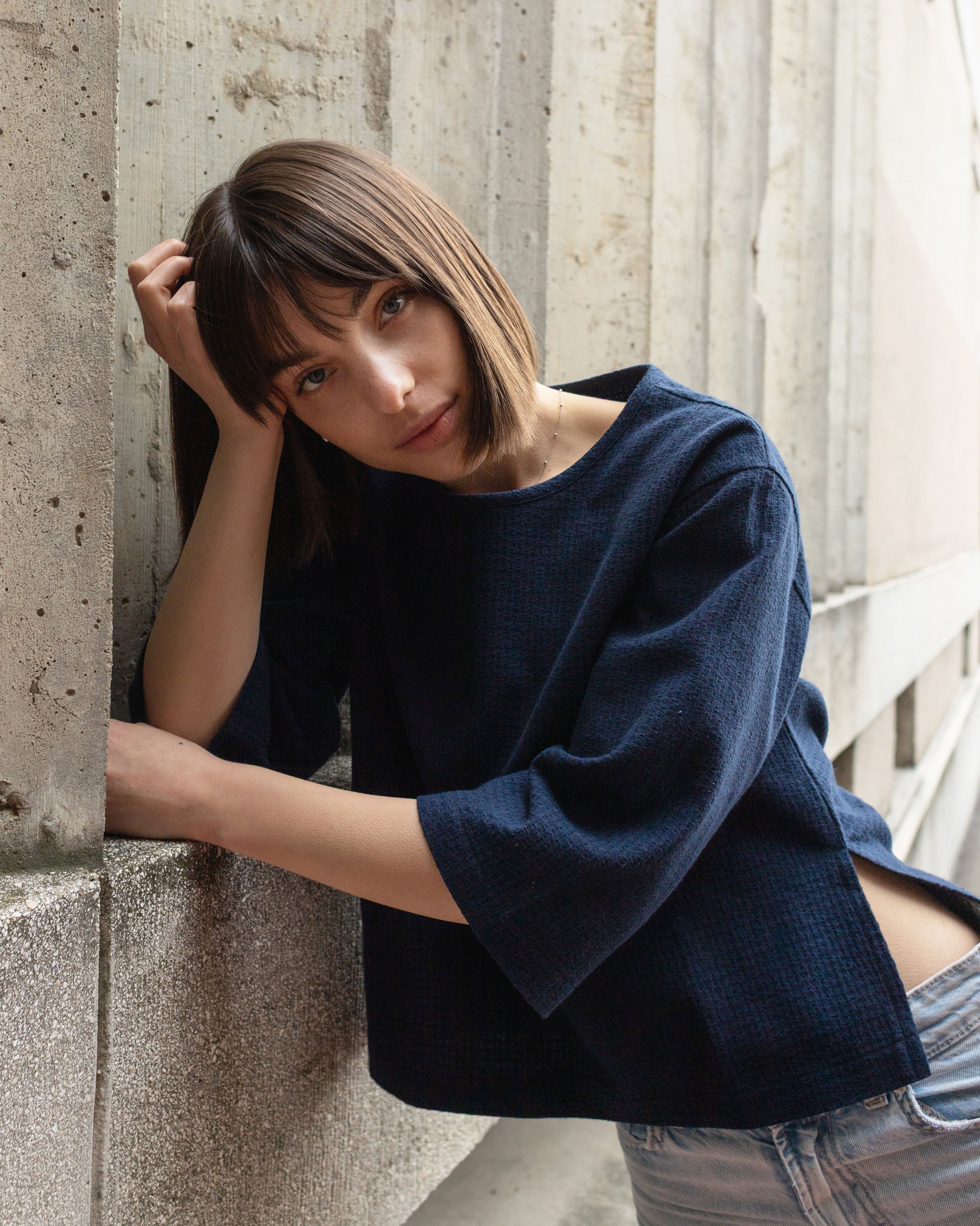 WAFFLE TOP / NAVY