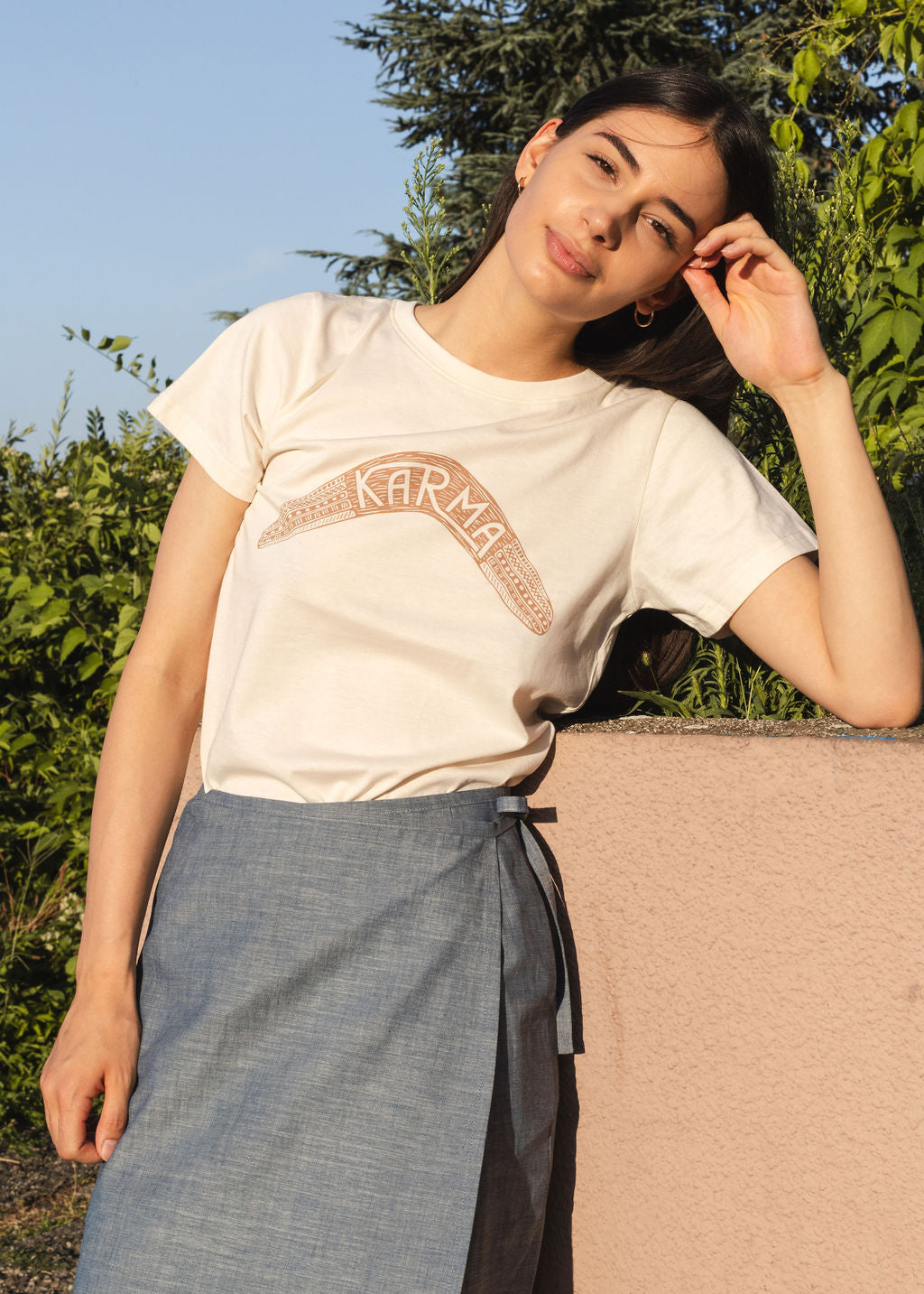 FLAP MINI SKIRT / DENIM