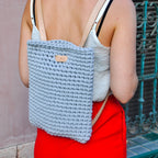 Crochet backpack - gray