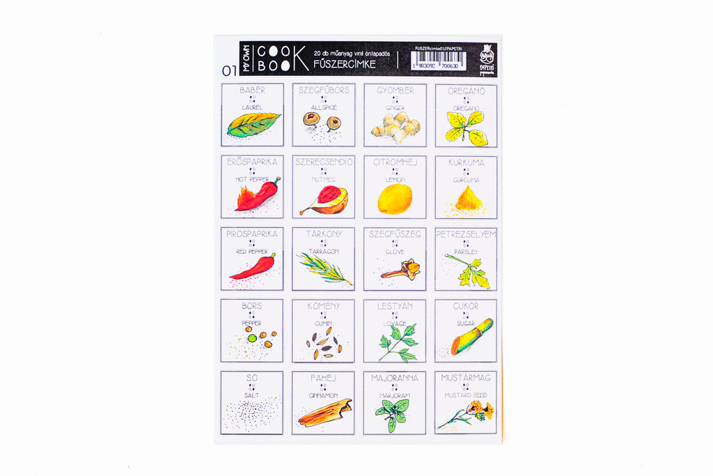 Washable spice label set - assorted