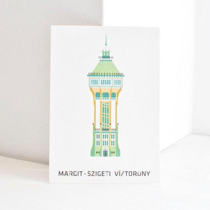 Margit-sziget Víztorony képeslap