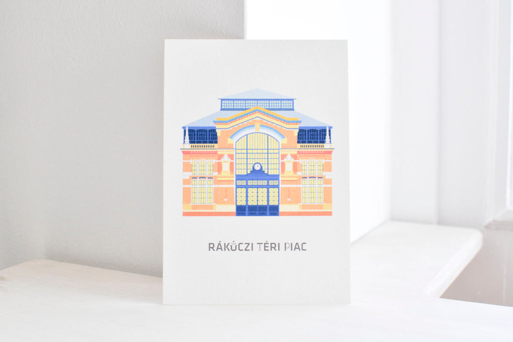 Rákóczi Square Market postcard