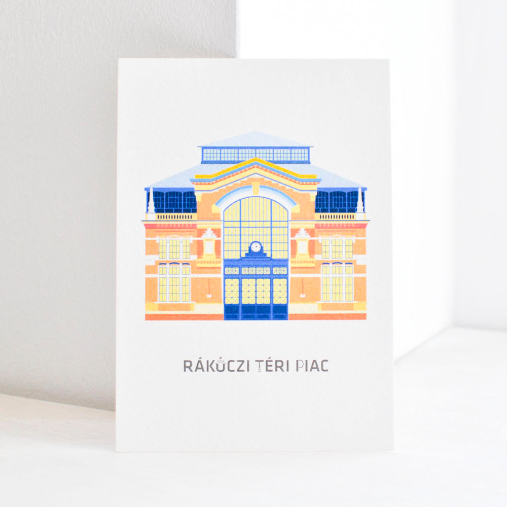 Rákóczi Square Market postcard